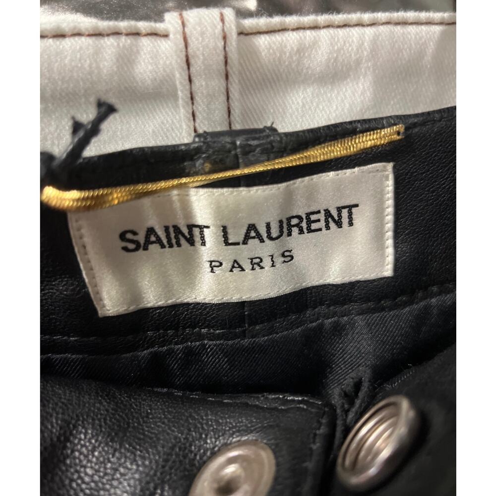 NWOT Saint Laurent Black Leather Skirt Sz.38/M - Picture 5 of 7
